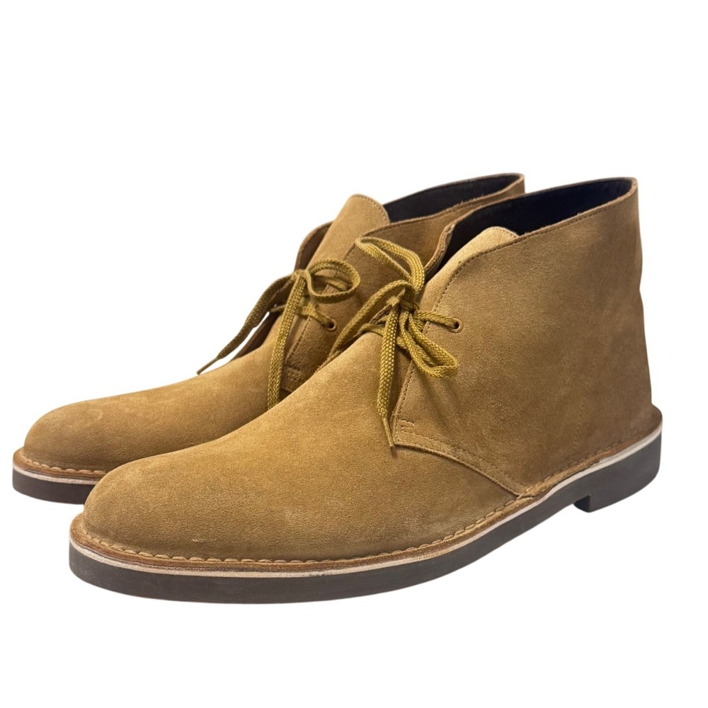 Clarks Bushacre 2 Chukka Boots Mens 15 Tan Suede Ankle Lace Up Shoes NWOB